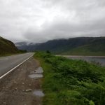Driving through the highland towards Isle of Skye, Scotland.